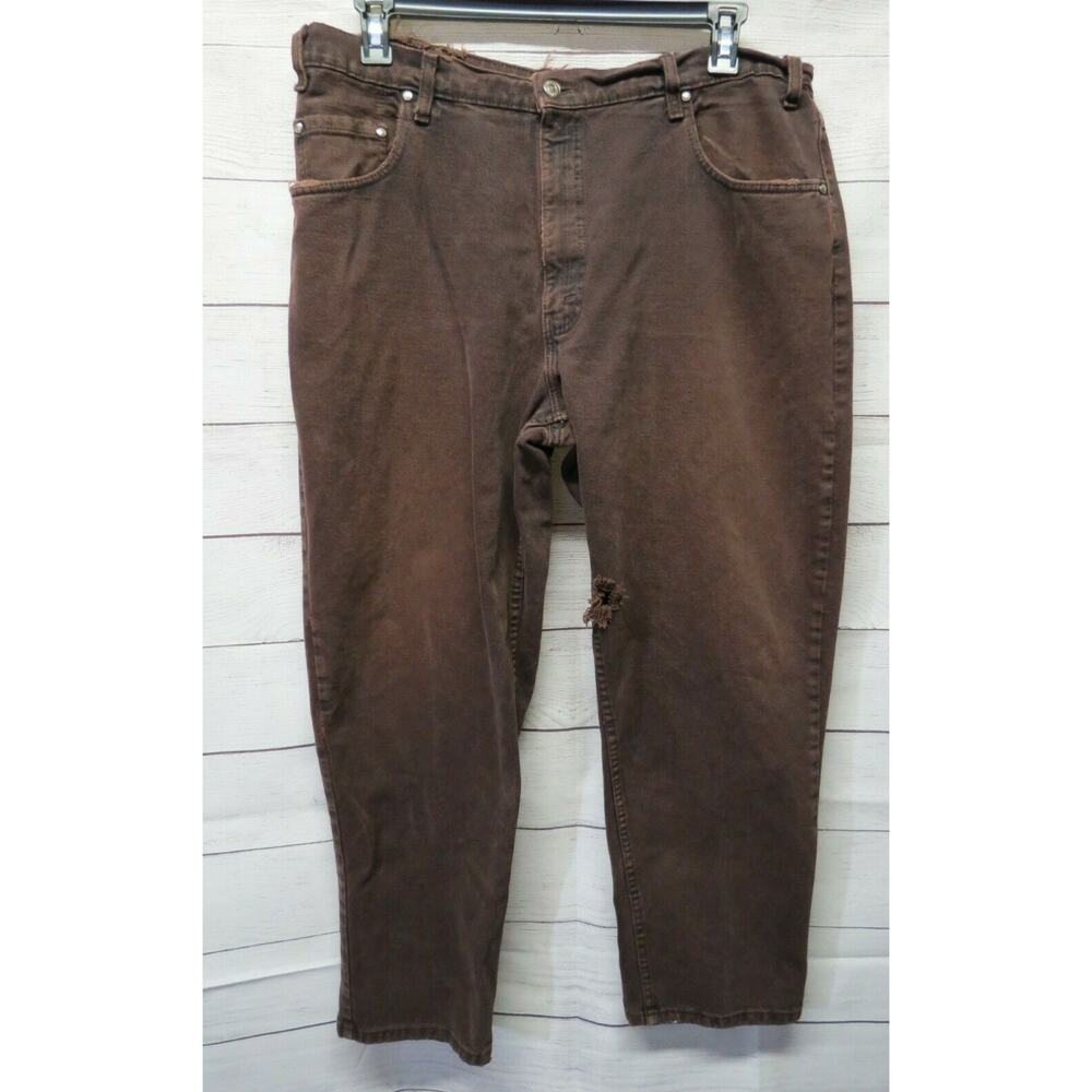 Men's Levi's Distressed Jeans Purple Burgundy 40 x 30 Loose Fit 100% Cotton